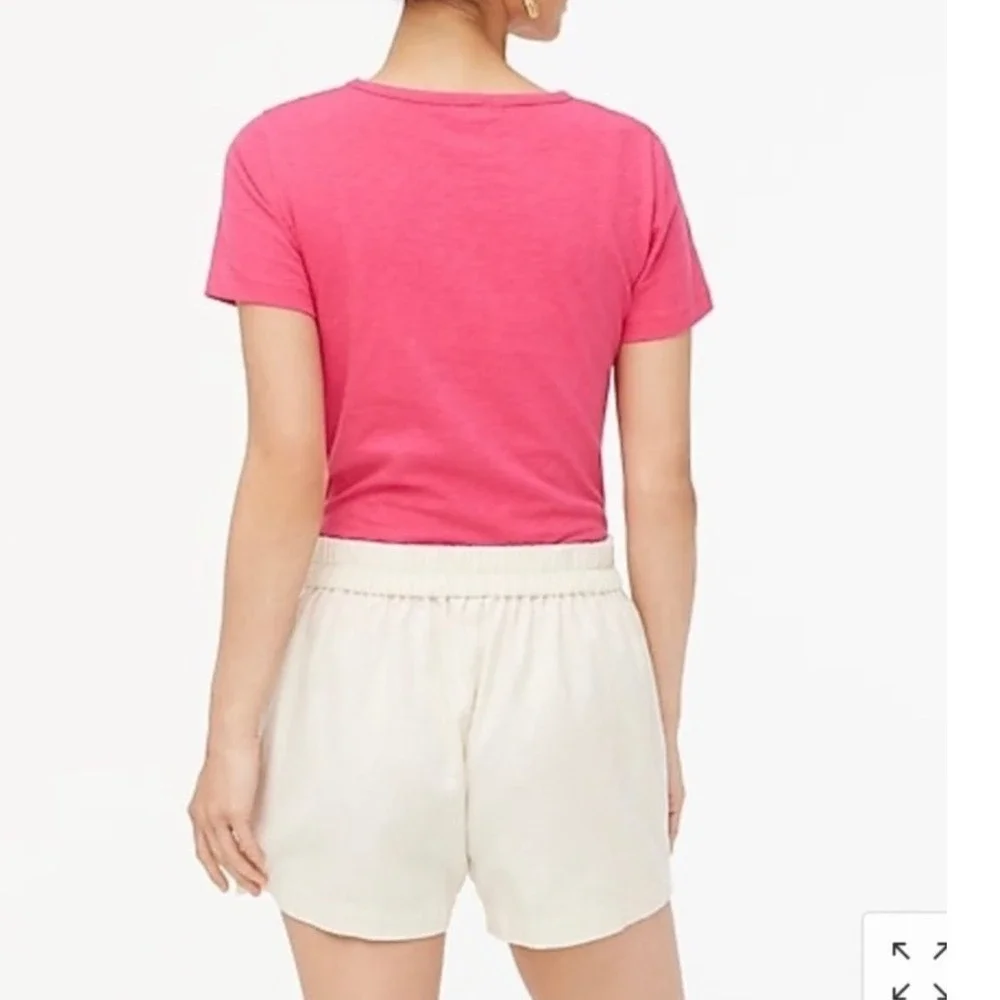 J. Crew‎ Linen Cotton Blend Tie Waist Shorts Ivory Cream Women's Size 12